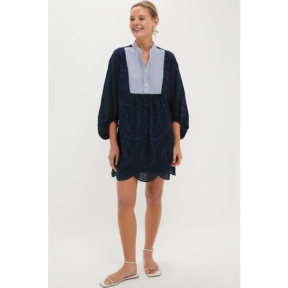 TUCKERNUCK Navy Nautical Eyelet Mini Calliope Dress Size S NWT - Picture 5 of 7